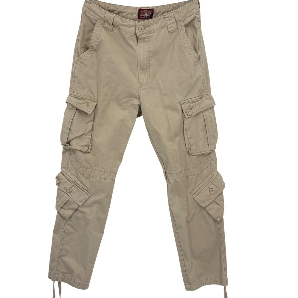 Matchstick Mens Khaki Cargo Pants Utility Workwear Multi Pocket‎ 34x31 Gorpcore